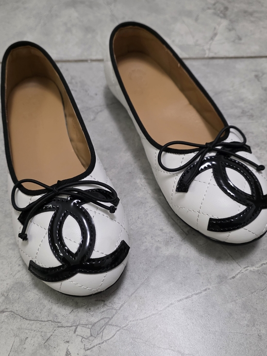 Shoes - Chanel Coco Beach White Quilted Ballet Flats EU 37, No Box